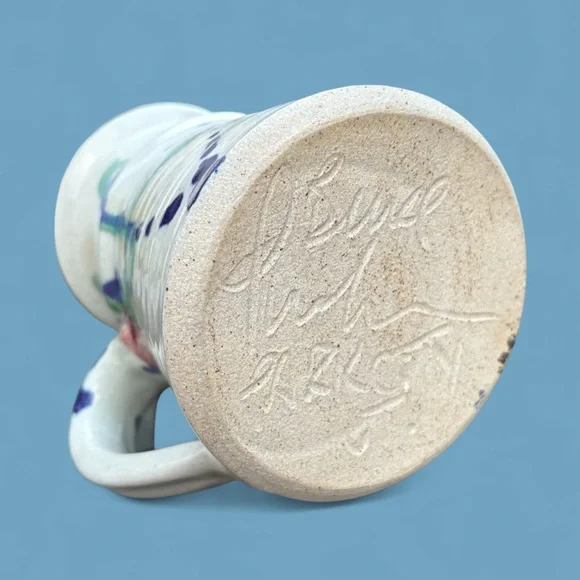 Bruce Larrabee Ceramic Large Mug Studio Pottery Hand Spun 70s - Picture 7 of 8